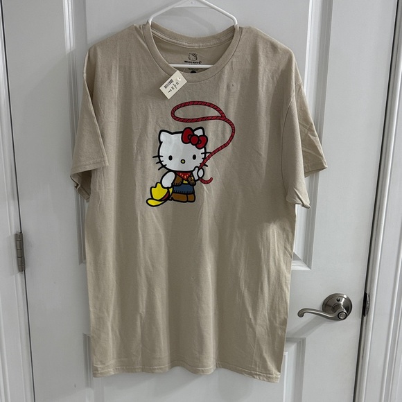 Hello Kitty Tops - Hello Kitty Beige Oversized T-Shirt